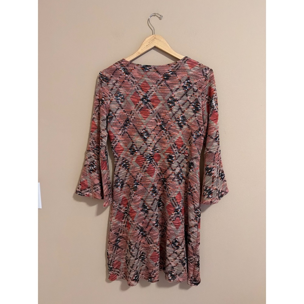 Maeve Anthropologie Diamond Argyle Bell Sleeve Knit Mini Dress S - Picture 5 of 8